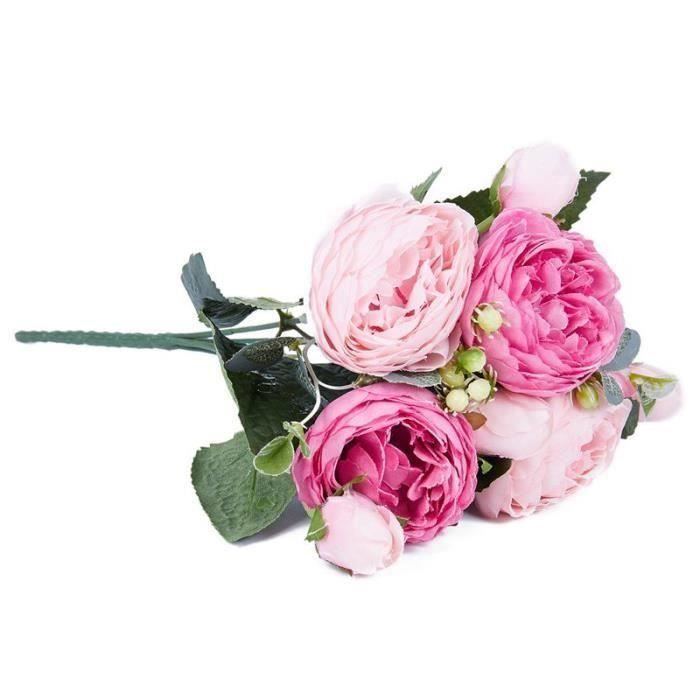 Artificielle Faux Bouquet Soie Fleur Feuille Mariage Fête Décoration Maison comme