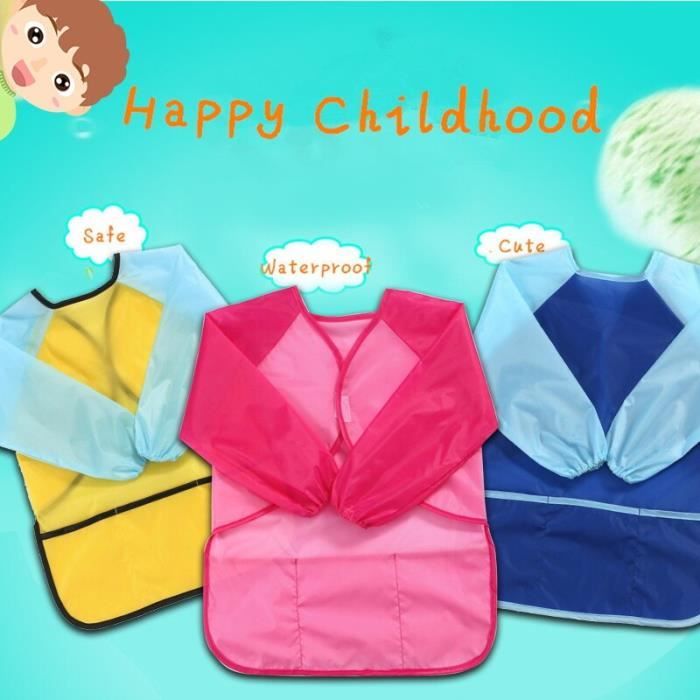 Bavoirs Bebe Impermeable A Manches Longues Tablier Enfants Alimentation Smock Bavoir Burp Vetements Bavoirs Doux Nouveau Ne Slab Cdiscount Pret A Porter