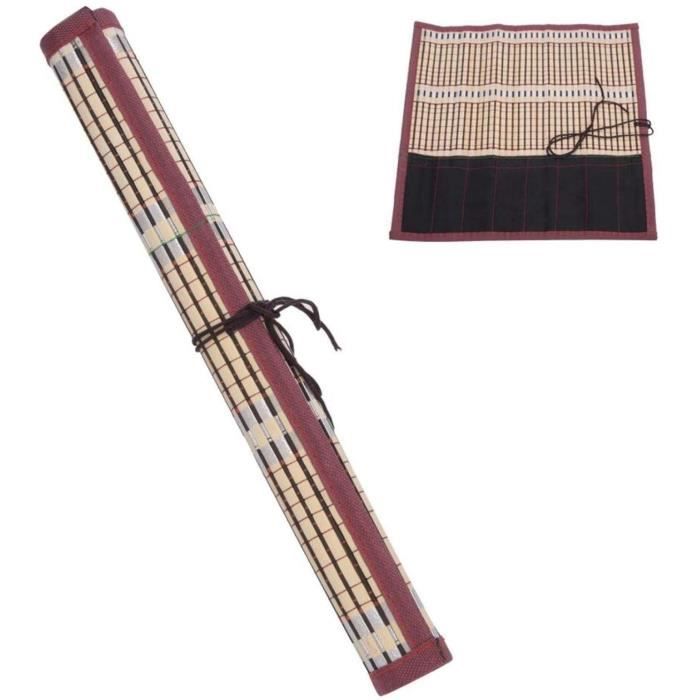 Sac à rouler en bambou Organiseur de pinceaux de peinture Support pour pinceaux de peinture LDLD Lot de rideaux Trousse pour stylos de calligraphie