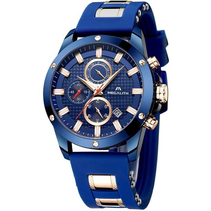 MEGALITH Montre Homme Sport Etanche Montres Chronographe