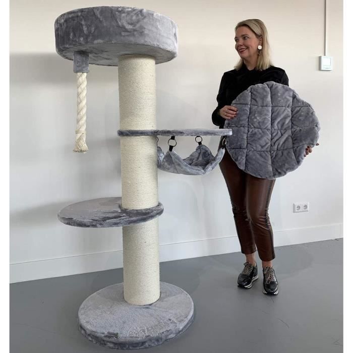 Arbre A Chat Maine Coon Sleeper Crown Solide Xxl Gris Clair Arbre A Chat Pour Gros Chats Arbre D Escalade Arbre A Chat Cdiscount Animalerie