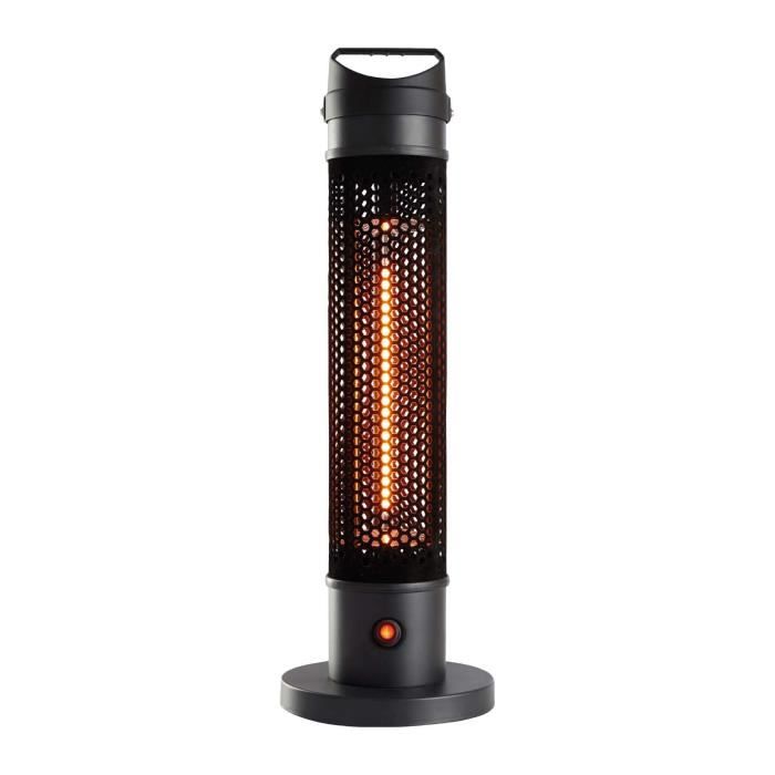 Chauffage Électrique Portable Infrarouge Fibre de Carbone pour Intérieur et Extérieur 1000W Kekai 20x20x61 cm