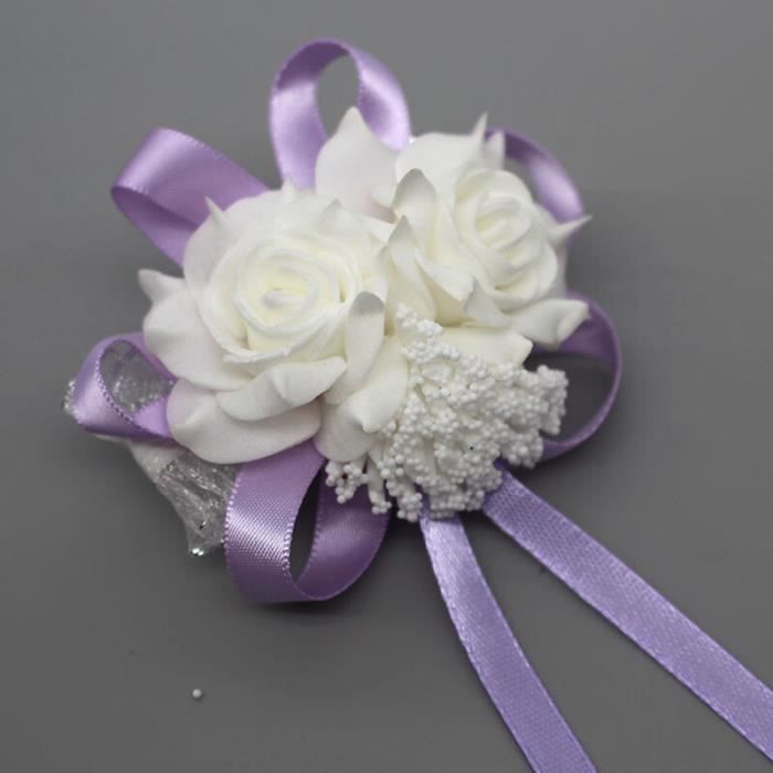 Corsage & Fleur De Poignet Mariage - Rose Artificielle élégante Pour Mariée Et Marié - Orange - 11