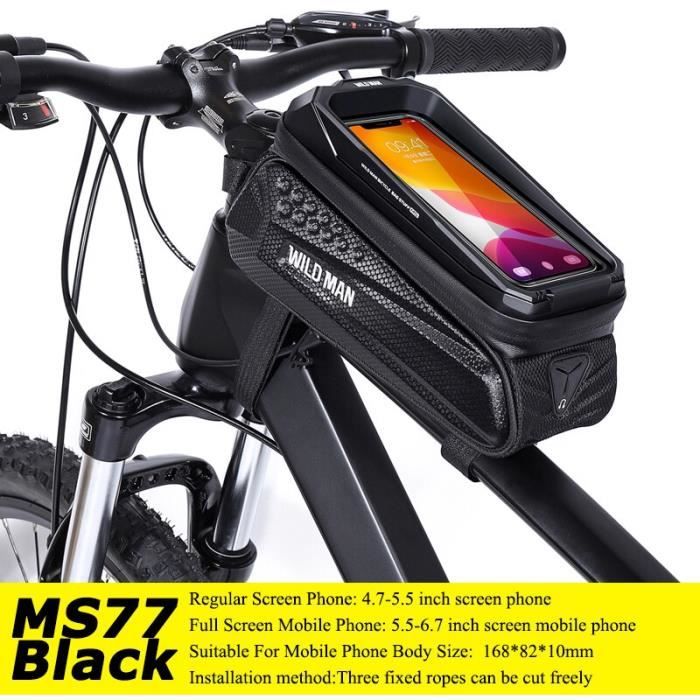 ROTTO Sacoche De Guidon Vélo Étanche - Support Téléphone Jusqu'à 7" - 1,8L - Ecran Tactile Sensible