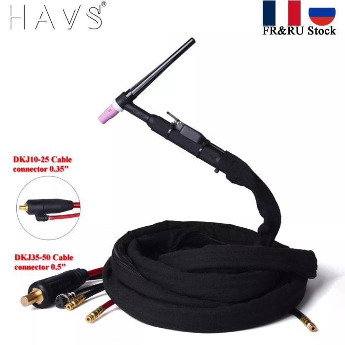 Tuyau De Torche TIG WP17 - Longueur 3.7 M, Connecteur M16x1.5, Câble D'alimentation En Caoutchouc