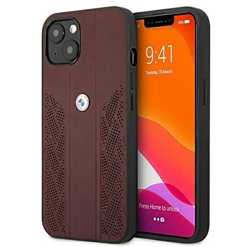 BMW Étui cuir pour iPhone 13 Mini (54) - Rouge / Marron