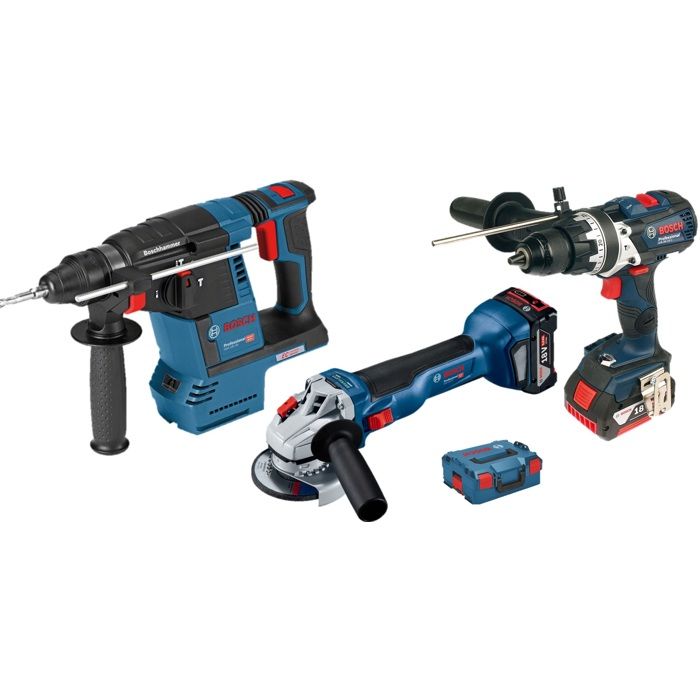 Bosch Pack de 3 outils 18V GSR110GBH26GWS10 + 2 batteries 5 Ah + chargeur + coffret BOXX - vue 4