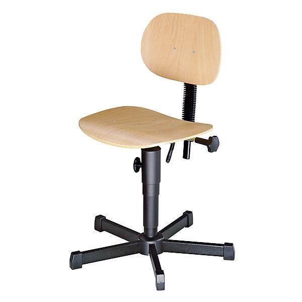 Siege D Atelier A Assise En Bois Avec Roulettes Hauteur Reglable Par Serrage Mecanique De 490 A 610 Mm Chaise Chaise De Travail Achat Vente Chaise De Bureau Cdiscount