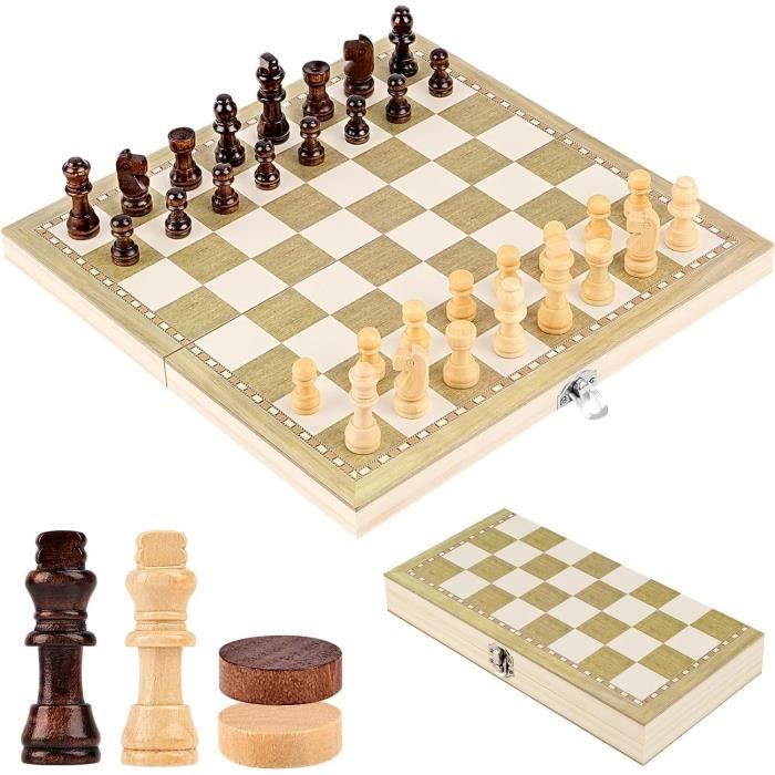 Jeu d'Échecs en Bois Pliable Fait Main - - Echiquier Boutique Jeu d'Échecs en Bois Pliable Fait Main - - Echiquier Boutique
