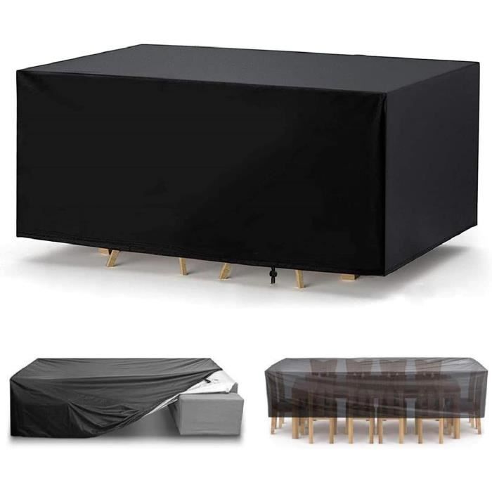 HSFFBHFBH Housse Table De Jardin - 220x150x90cm(LxWxH) Noir