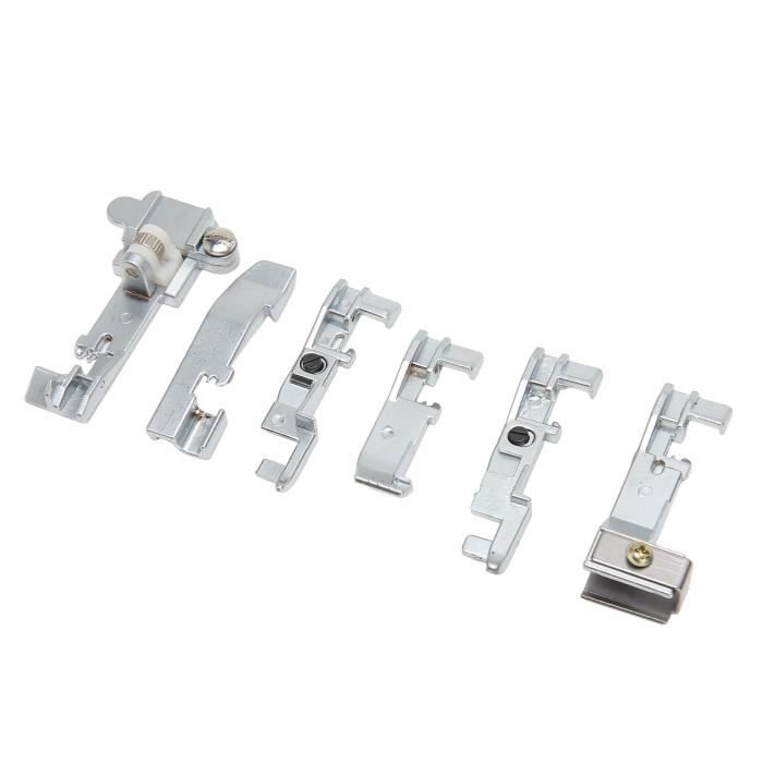 Kit 6 Pieds De Biche Machine à Coudre En Acier Inoxydable - Ourlets Roulottés 3 Tailles Parfaites Pour Couture Domestique