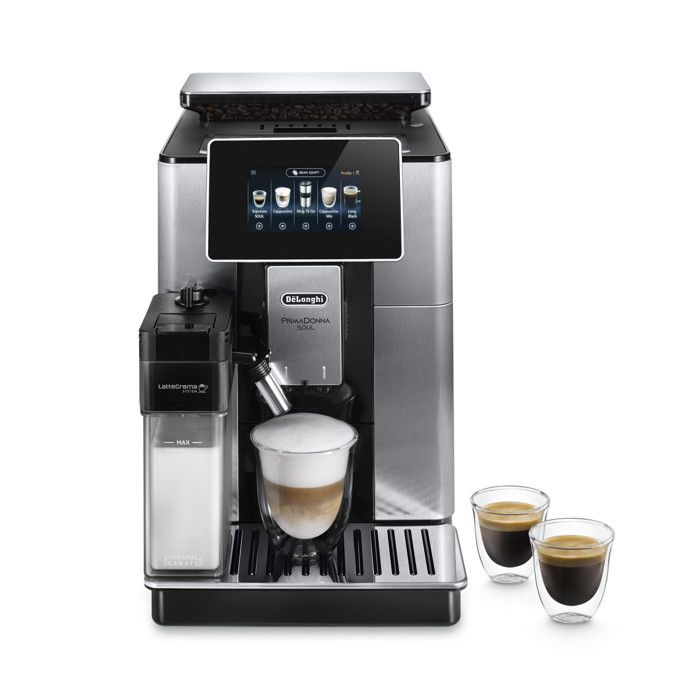 Delonghi Expresso avec broyeur Prima Donna Soul ECAM610.75.MB 1450 W Noir et Argent - 8004399334885