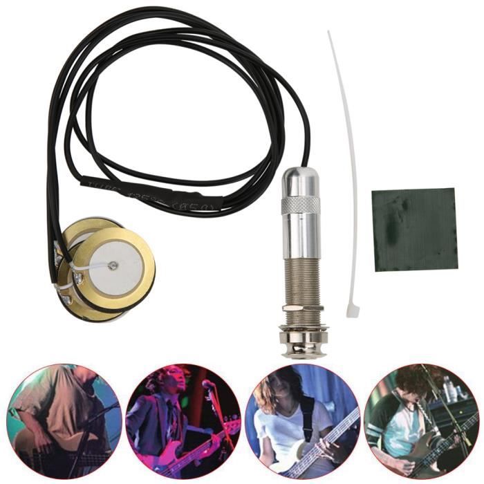 Micro Piézo Pour Guitare Acoustique/Ukulélé - Prise 6,35mm, 3 Transducteurs - Son Naturel