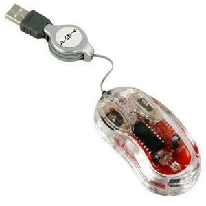 Mini souris optique lumineuse cable USB rétract…