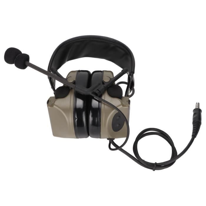Casque Tactique Avec PTT Intégré - Prise 7,1 Mm Pour Radios Bidirectionnelles - Tube Acoustique Flexible