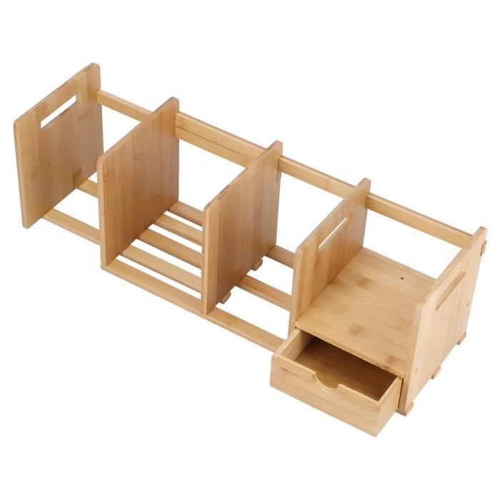 hurrise étagère en bambou étagère de bureau en bambou extensible réglable organisateur de bureau étagère de rangement avec