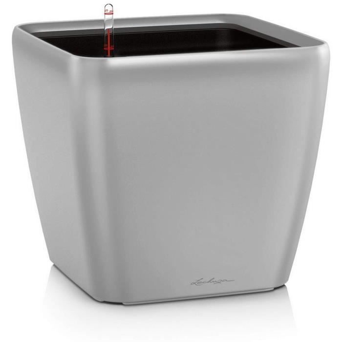 Pot de fleur - LEC - Quadro Premium LS 50 - argent métallisé - 15 L - système d'irrigation intégré