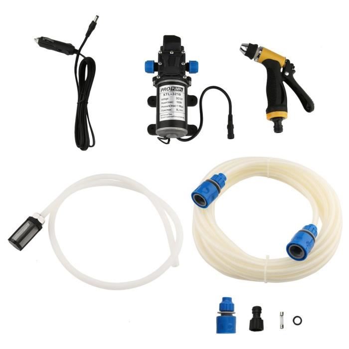 Pompe De Lavage De Voiture électrique 12V - Laveuse Haute Pression Portable, Auto-amorçante, Avec Pistolet Et Tuyau 6m