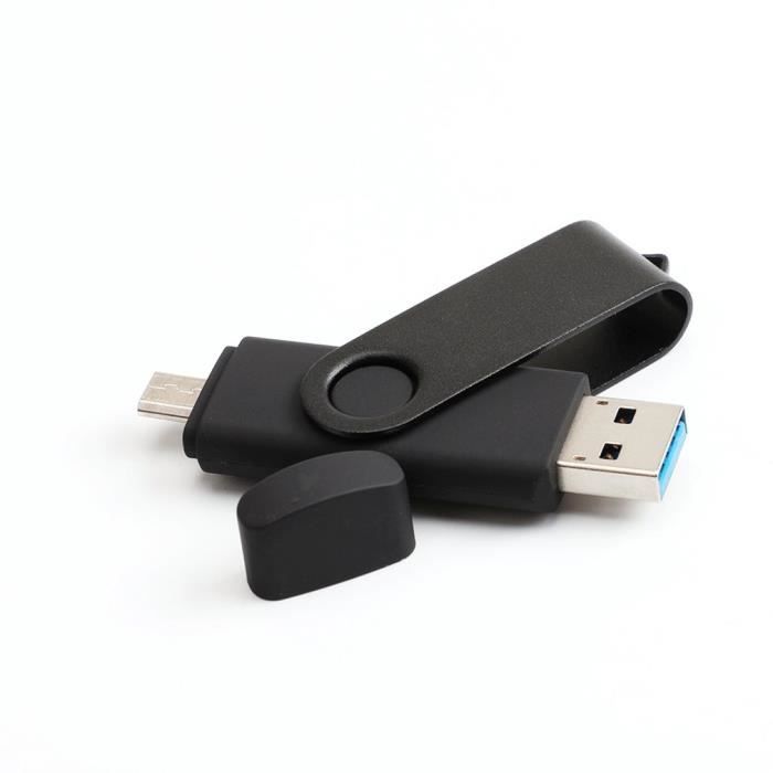 2 en 1 OTG Clé USB 32 Go USB 3.0 noir