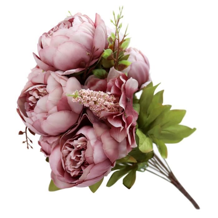 Boutonnière Mariage Bouquet Cascade Fleur en Soie Pivoine Accessoires de  Mariée Œillet Rose clair - Cdiscount Maison