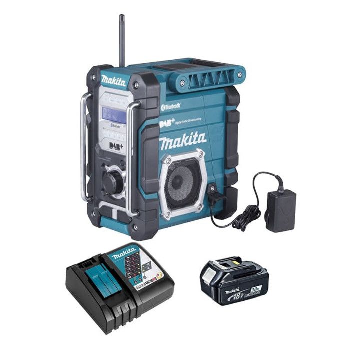 Radio de chantier 72 à 18 V Li Ion DABDAB+ 1x30 Ah avec chargeur Makita DMR112RF