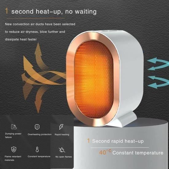 EasyAcc Mini Radiateur Soufflant 1000W Mini Radiateur Électrique Céramique Chauffage Rapide 3 EasyAcc Mini Radiateur Soufflant 1000W Mini Radiateur Électrique Céramique Chauffage Rapide 3