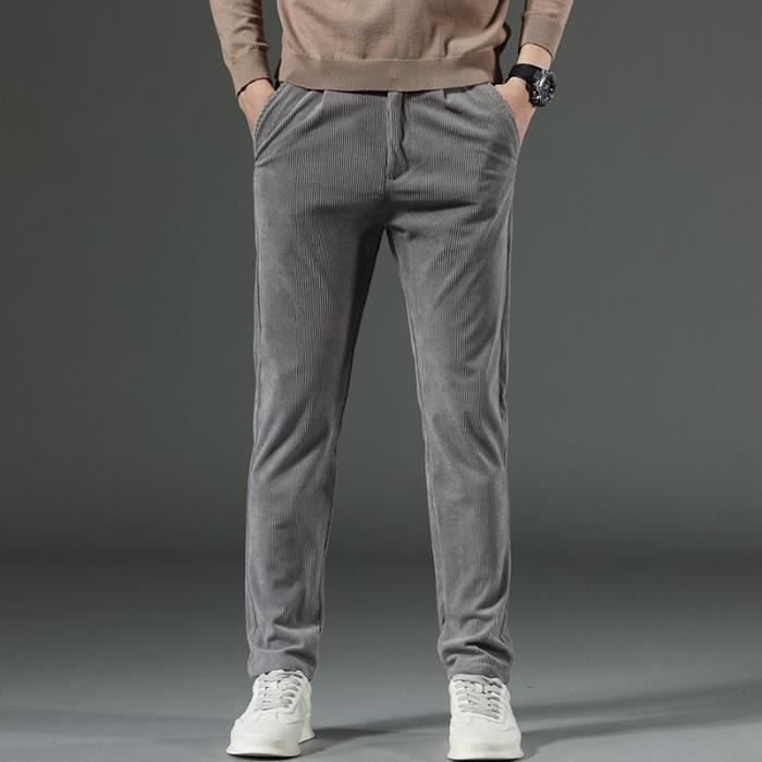 Pantalon velours gris homme new arrivals