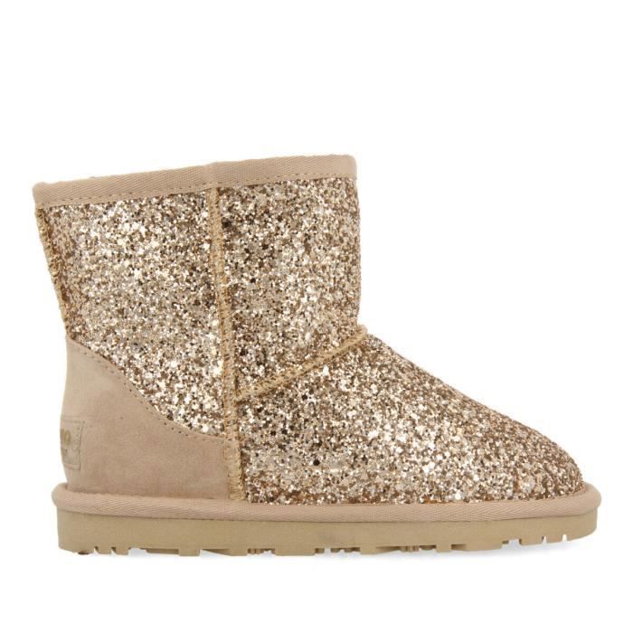 Bottines femme GIOSEPPO Tranoy Beige Paillettes Fourrure Beig Cdiscount Chaussures