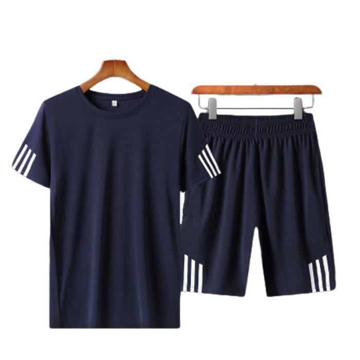T shirt et Short Ensemble de Survetement Homme 2 Pieces Ete Respirant sec Rapide Decontracte Tee Shirt et Shorts Hommes Bleu Bleu Cdiscount Pret a Porter