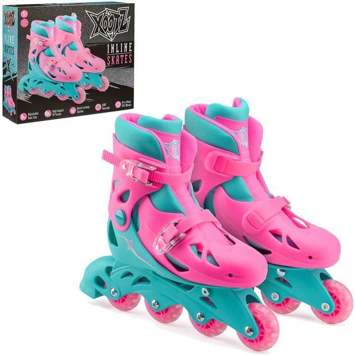 Patins à roulettes XJING ROLLER IN LINE - Bleu et Noir - Taille S(27-32) - Réglable - 8 roues