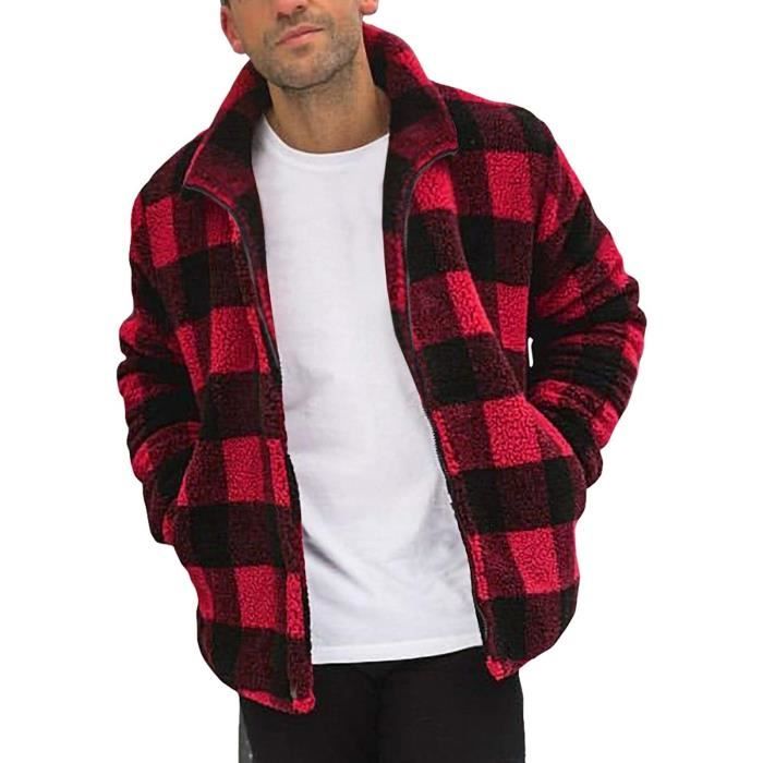 Veste carreaux online rouge homme