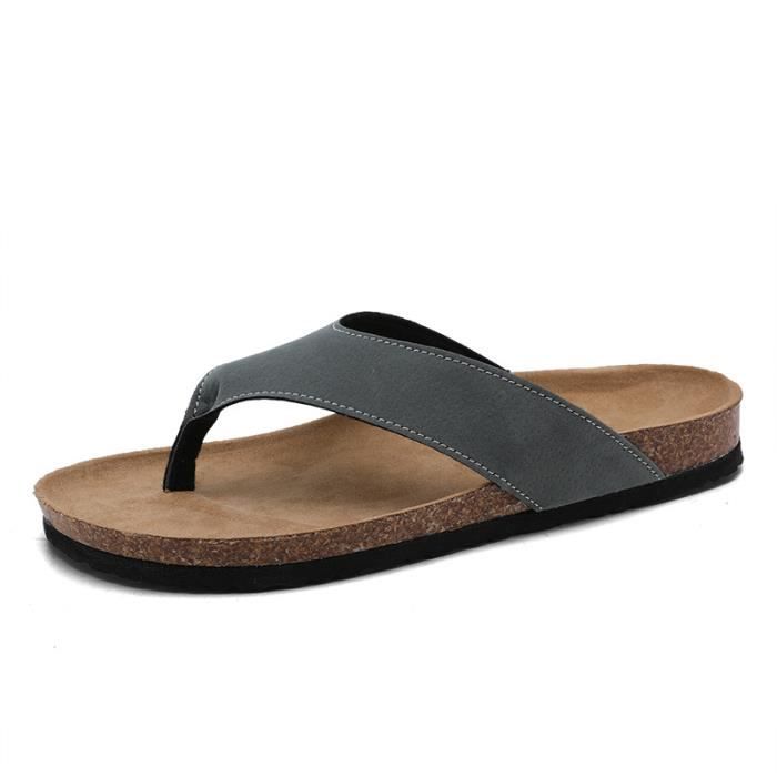 Tongs homme 2025 cuir