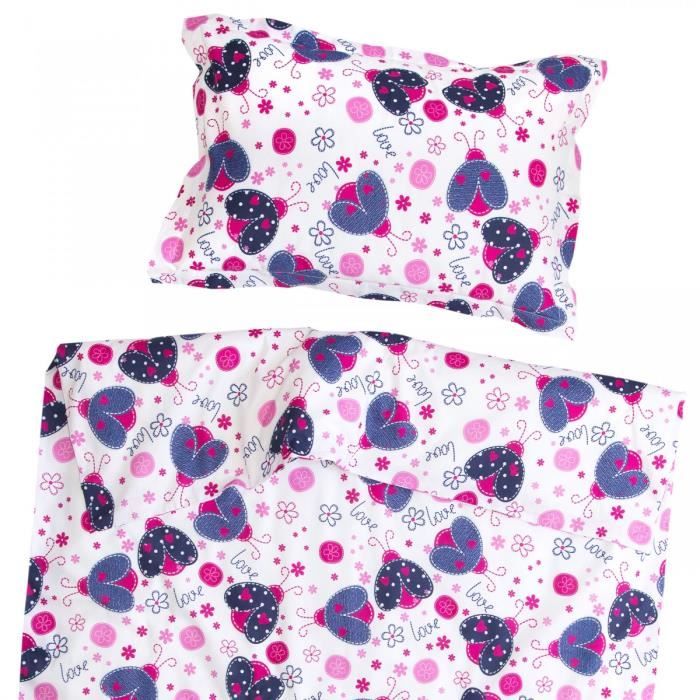 Coccinelle Housse De Couette 1x150 Cm Et Taie D Oreiller 40x60 Cm Pati Chou 100 Coton Parure De Lit Pour Bebe Cdiscount Puericulture Eveil Bebe
