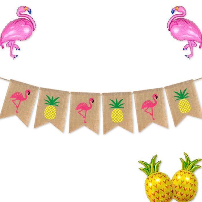 4 Pack Bannière Hawaïenne Tropicale 12m - Guirlande Luau Party Décoration Fête