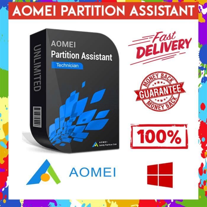AOMEI Partition Assistant Technician 9 - Valable à VIE - 2PC WINDOWS A télécharger