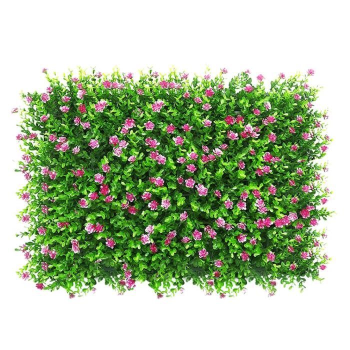 SALALIS haie artificielle Clôture de haies artificielles de clôture d'herbe de tapis jardin deco Fleur de ceinture violette Eucaly