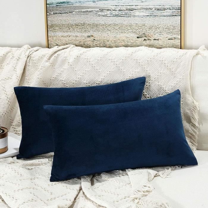 Housse de coussin bleu marine