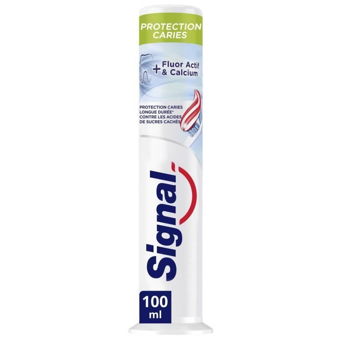 Lot De 2 Dentifrices Signal Protection Caries 75 Ml - Fluor Actif + Calcium - Neuf Sous Blister