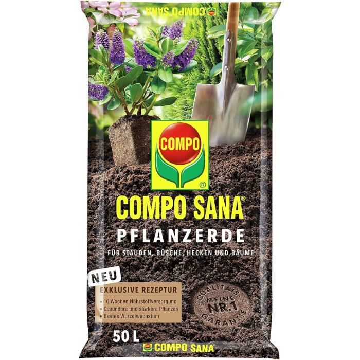 Compo Sana Terreau Plantes Vertes Et Palmiers - 10 L, Engrais 12 Semaines, Perlite, PH 5.0-6.5