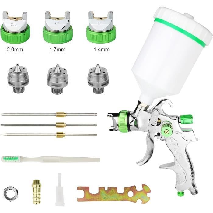Pistola HVLP Con Boquilla De 1,4 Mm 1,7 Mm 2,0 Mm Y Vaso De Gravedad De 600 Ml 96571604