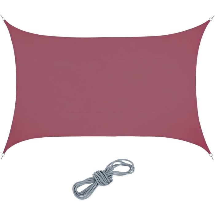 Voile D'ombrage Rectangulaire 1.5x2.2 M – Toile Polyester 220g/m² étanche Et 98% UV | Pour Terrasse, Jardin, Piscine - 4