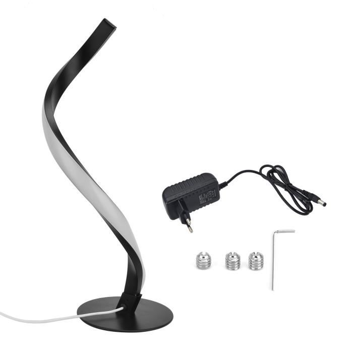 Lampe de table - SURENHAP - Spirale LED - Noir - Design contemporain - Liseuse