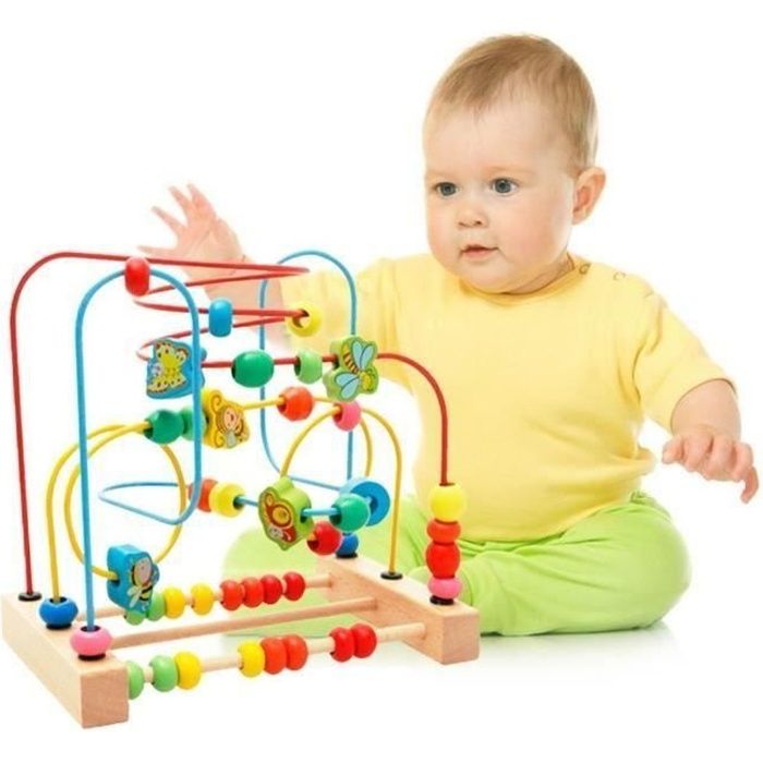 Boulier Labyrinthe Circuit De Motricite Bebe Boulier Multicolore Jouet Bois Jeux Educatif Cdiscount Jeux Jouets