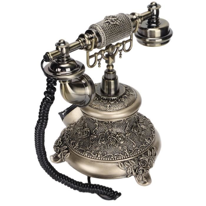 Téléphone Mural Vintage à Cadran Rotatif Crème Téléphone