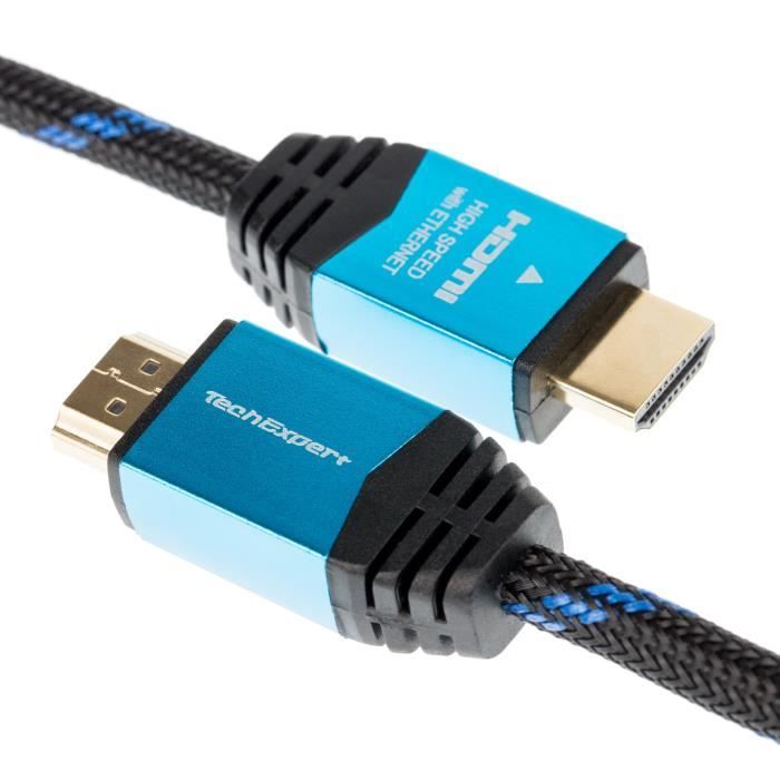 Cavo HDMI 2.1 Professionale 2m - 8K 60Hz, 4K 120Hz, 48Gbps, HDR, EARC, Tripla Schermatura In Nylon - TechExpert - 2