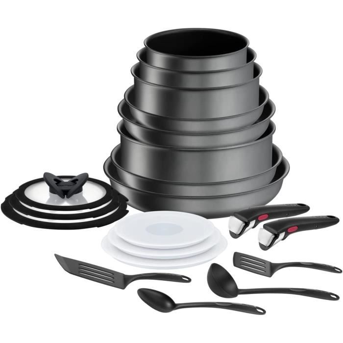 Tefal Ingenio Daily Chef On Batterie cuisine 20 p, Empilable, Durable, Resistant, Facile a nettoyer, Revetement antiadhesif,