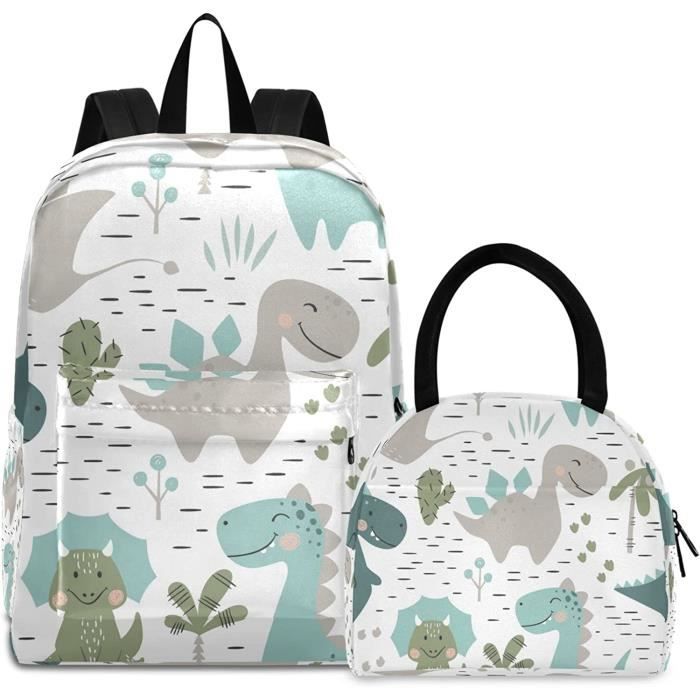 Ensemble Cartable Scolaire 3 Pièces Motif Cerises – Sac à Dos, Sac Déjeuner Et Trousse, Pour école Primaire Fille - 4
