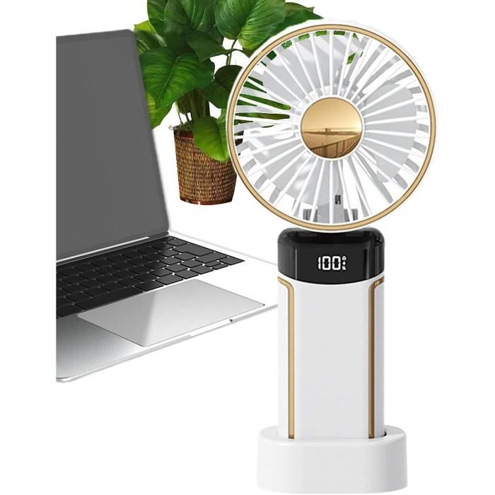 Ventilateur De Bureau USB Dreamhigh 2500mAh - 4 Vitesses, Ultra Silencieux (<30dB), Pliable Et Rechargeable
