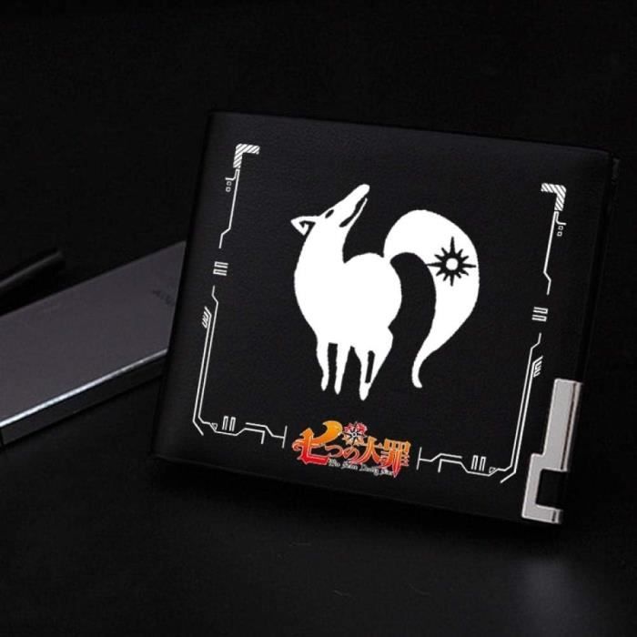 LbsAMP Porte Monnaie en Cuir Portefeuille Anime avec Anime Porte Clé et Anneau de Crâne Cosplay Porte Carte Crédit Cadeau pour Fan D'anime pour Ado Garcon Homme - Noir