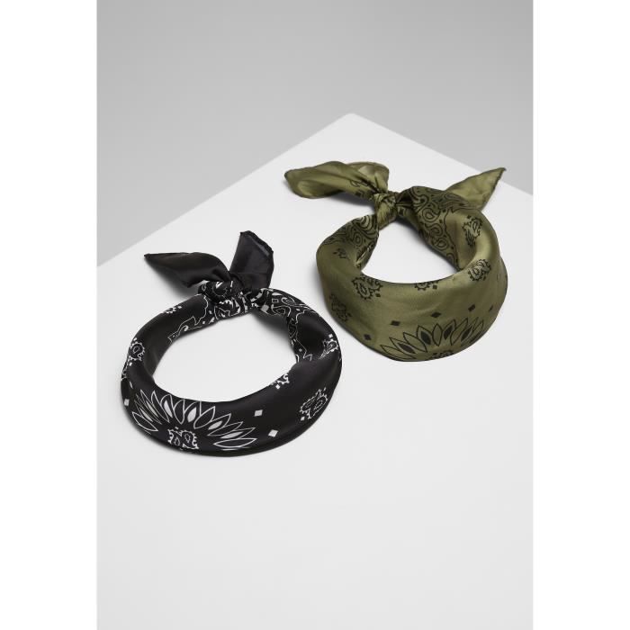 Meilleurs prix pour Lot de 2 bandana Urban Classics satin - noir/olive - TU